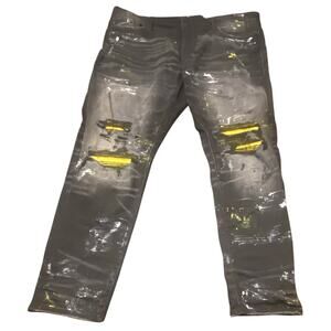 Jordan Craig Legacy Edition Sean 44x32 Black Moto Paint Splatter Jeans Streetwea